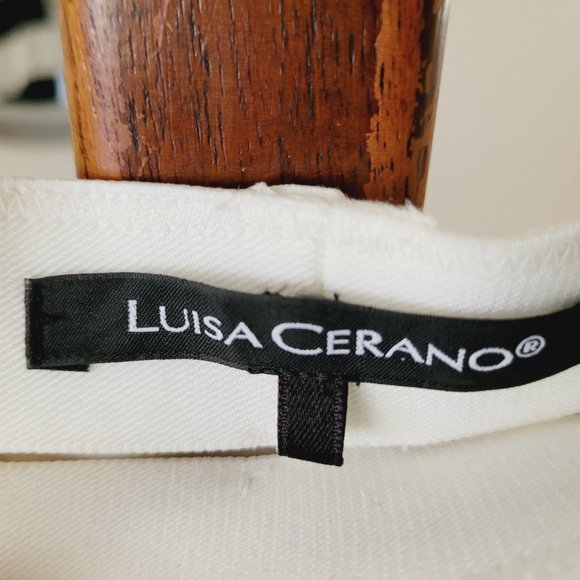 Luisa Cerano Navy and Off-White Striped Palazzo Pants  US 6 - Picture 4 of 13